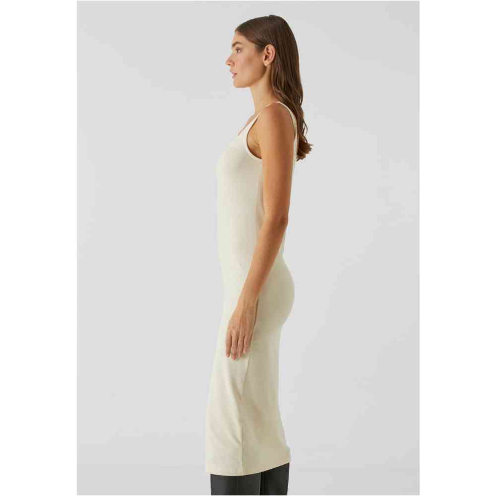 Urban Classics - Basic Long Cotton Jersey Bleistift kleid - Creme